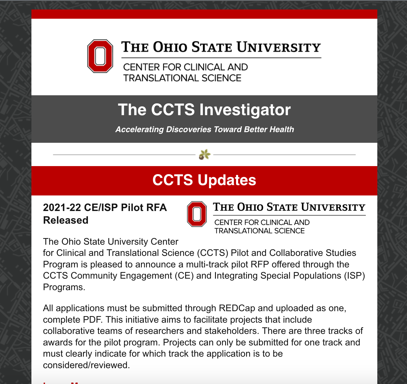 CCTS Investigator: September 2020