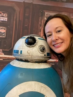 April Green with blue BB8 Star Wars character