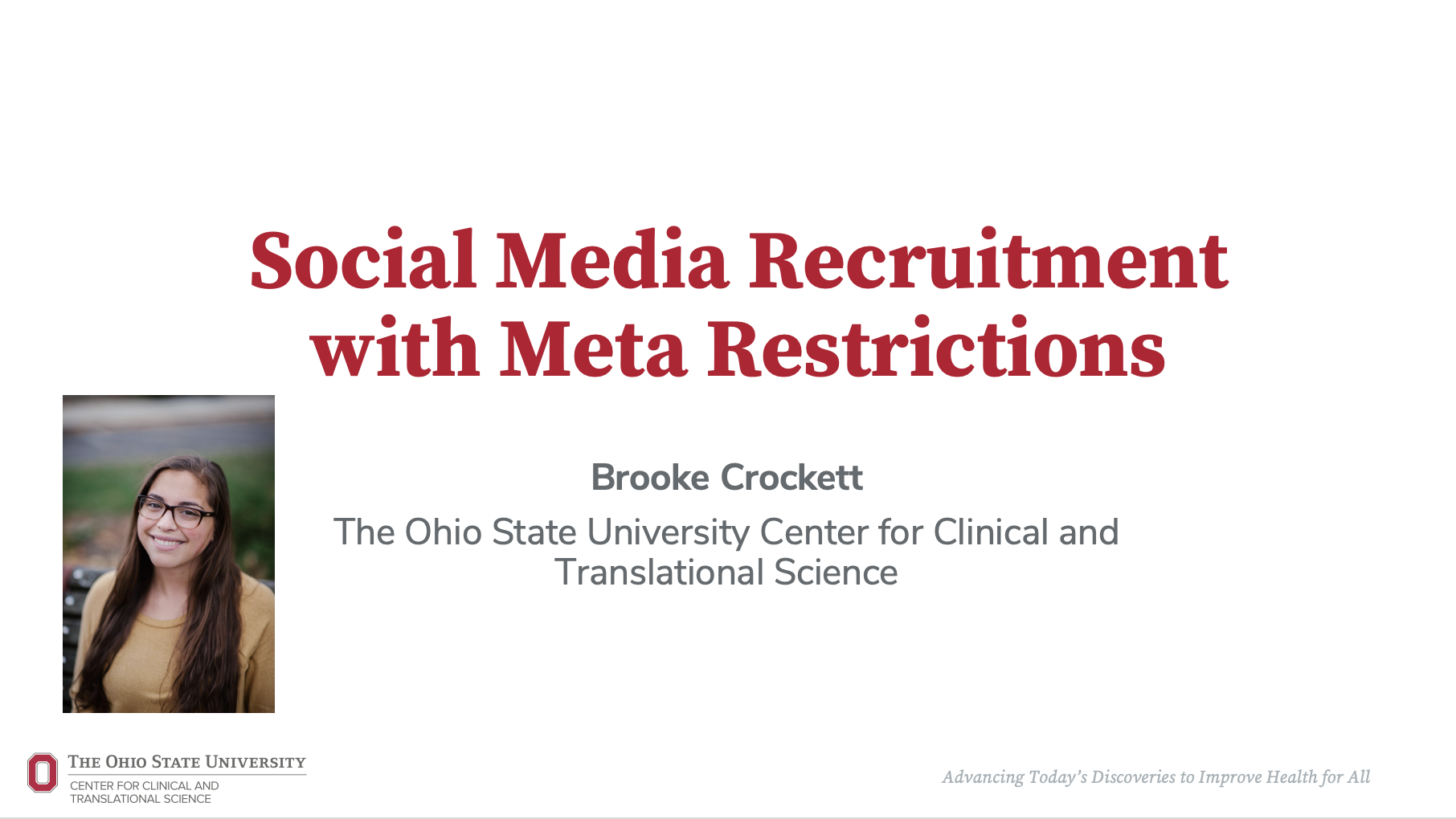 Title slide "Social Media with Meta Restrictions"